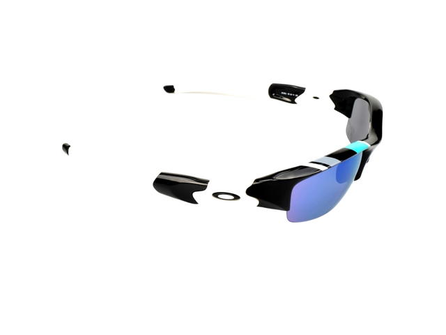 Oakley Oakley Flak 26-265J In Black-White Acetate Frame With Blue Lenses - view 3
