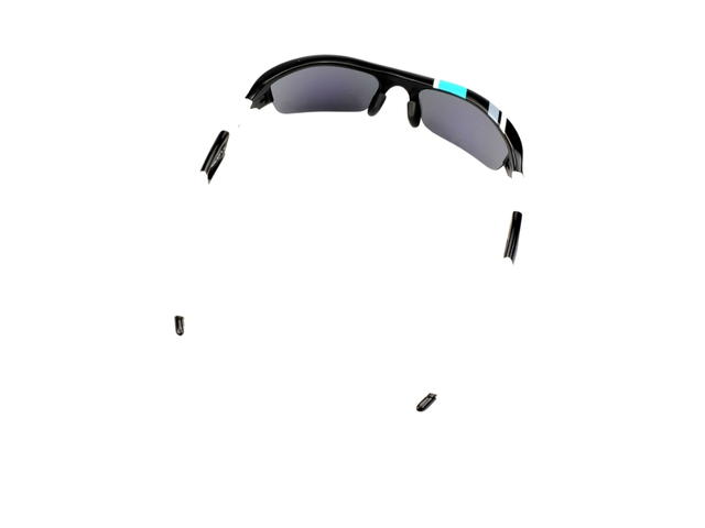 Oakley Oakley Flak 26-265J In Black-White Acetate Frame With Blue Lenses - view 4