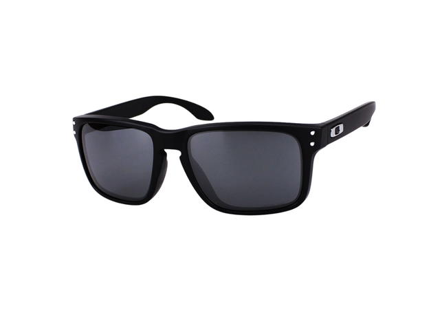 Oakley Oakley Holbrook OO9244-2756-58 In Black Acetate Frame-Silver Logo With Mercury Lenses - view 2