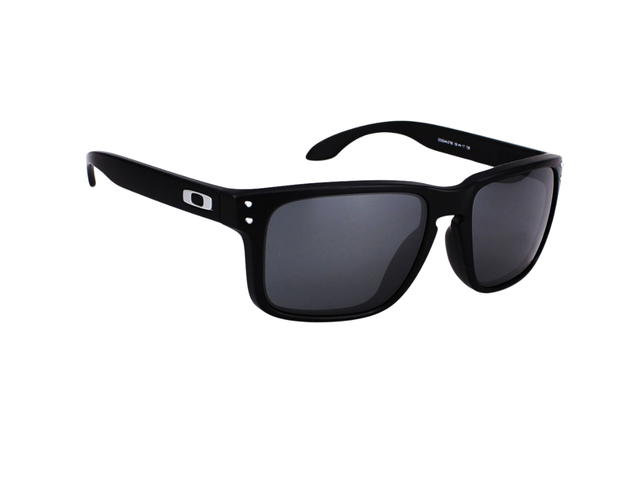 Oakley Oakley Holbrook OO9244-2756-58 In Black Acetate Frame-Silver Logo With Mercury Lenses - view 3