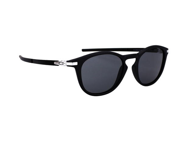 Oakley Oakley Pitchman R OO9439-0150-50 In Black Acetate Frame-Metal Logo Hinge With Grey Lenses - view 3