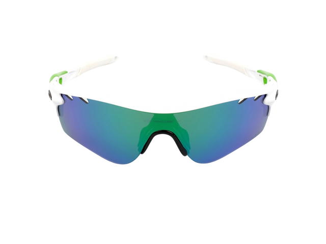 Oakley Oakley Radarlock OO9181-35 Sunglasses In White-Green Acetate Frame With Blue Green Gradient Lenses - view 1