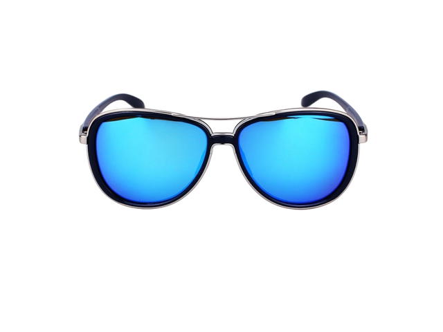 Oakley Oakley Split Time OO4129-0758-58 In Black Acetate-Silver Metal Frame With Blue Lenses - view 1