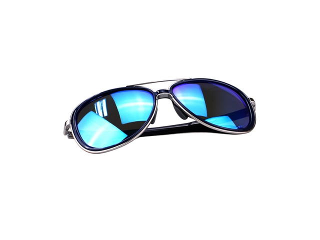 Oakley Oakley Split Time OO4129-0758-58 In Black Acetate-Silver Metal Frame With Blue Lenses - view 6