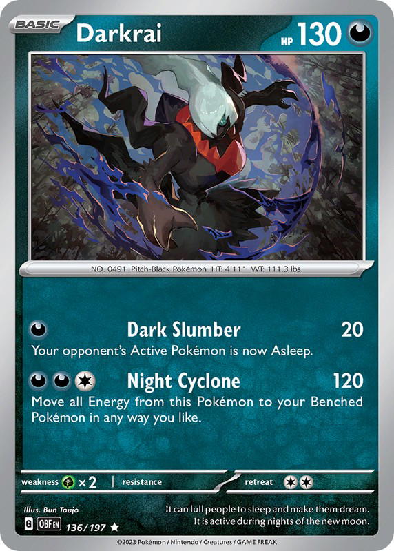 Pokemon Pokemon Darkrai R [OBF 136/197] Scarlet & Violet "Obsidian Flames" (EN)