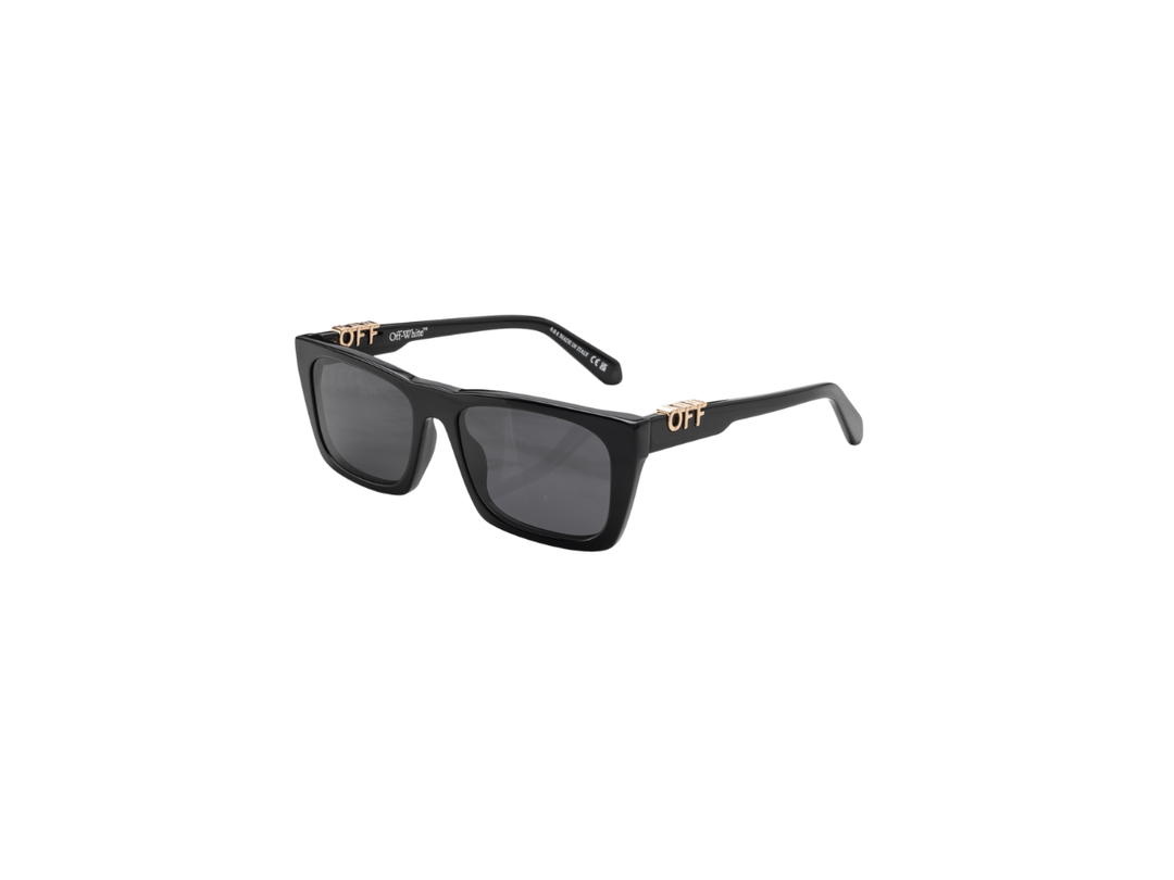 Off-White Off-White Sunglasses Shiny In Shiny Black Acetate Frame With Dark Grey Lenses
