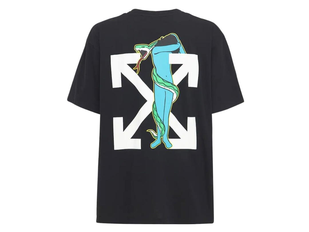 Off-White OFF-WHITE ADAM IS EVE OVER COTTON JERSEY T-SHIRT BLACK