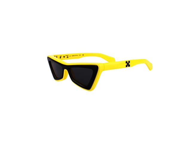 Off-White Off-White Artemisia Sunglasses In Yellow Acetate Frame With Dark Grey Lenses - view 3
