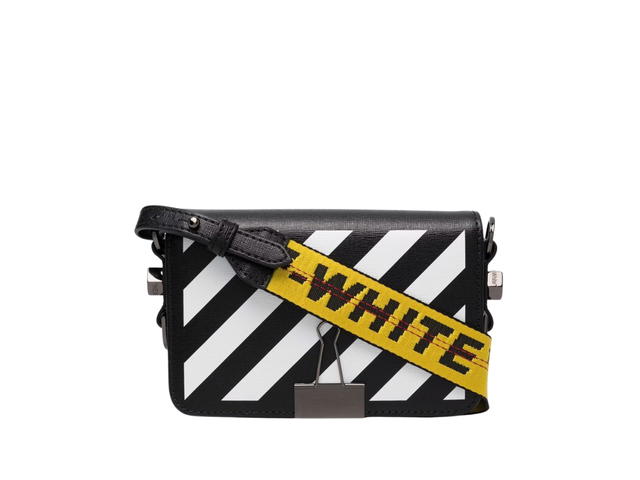 Off-White Off-White Binder Clip Bag Mini Diag Stripe Black White Yellow (FW22) - view 1