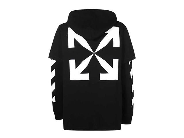 Off-White Off-White Blue Mona Lisa Double Tee Hoodie Black - view 2