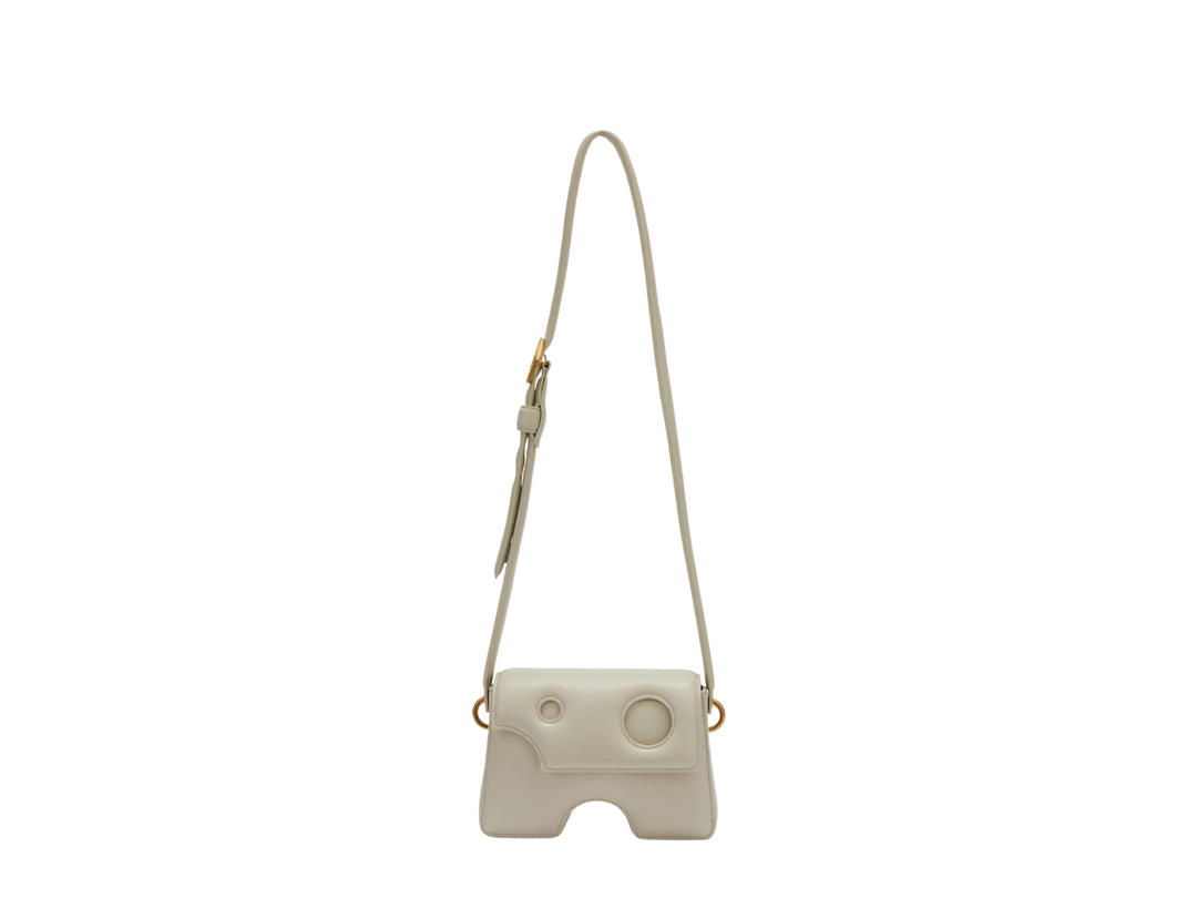 Off-White Off-White Burrow-22 Shoulder Bag In Leather With Meteor Holes White