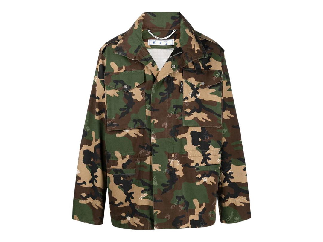 Off-White Off-White Camouflage-Print With Zip-Up Bomber Jacket Camo