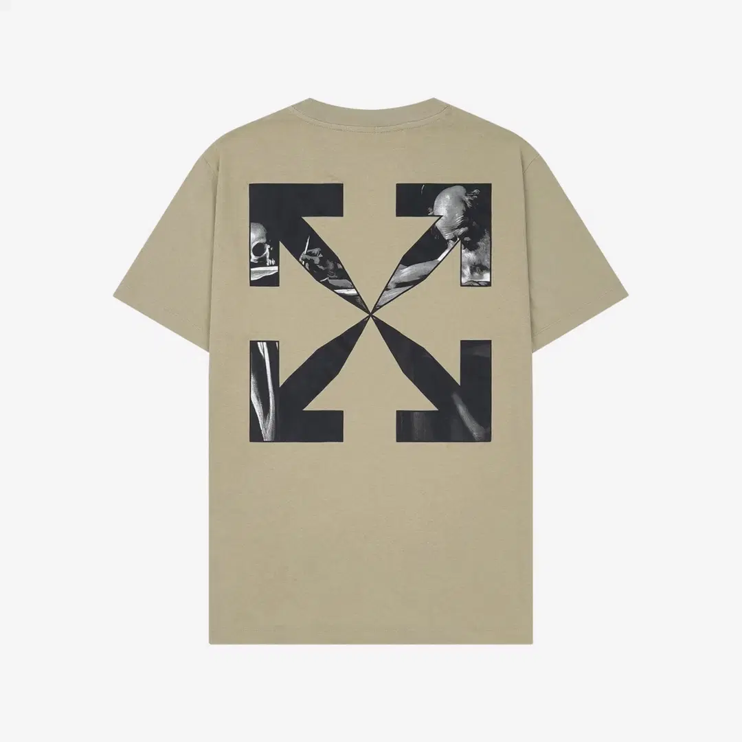 Off-White Off-White Caravaggio Arrow Slim S/S T-Shirt Dark Sand Black
