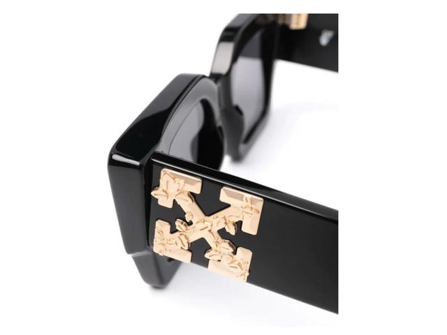 Off-White Off-White Catalina Rectangular Frame Sunglasses Black Dark Grey Gold - view 3