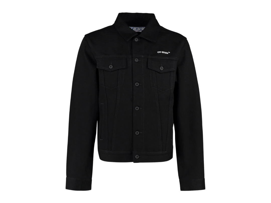 Off-White Off-White Chest Logo Printing Denim Jacket Black