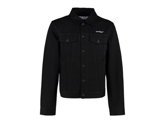 Off-White Off-White Chest Logo Printing Denim Jacket Black - view 1