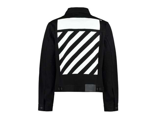 Off-White Off-White Chest Logo Printing Denim Jacket Black - view 2