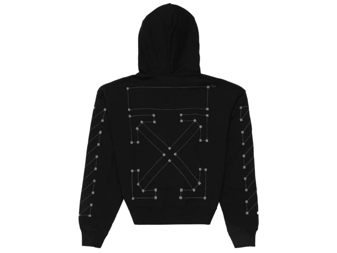 Off-White Off-White Diag Backbone Over Hoodie Black Silver