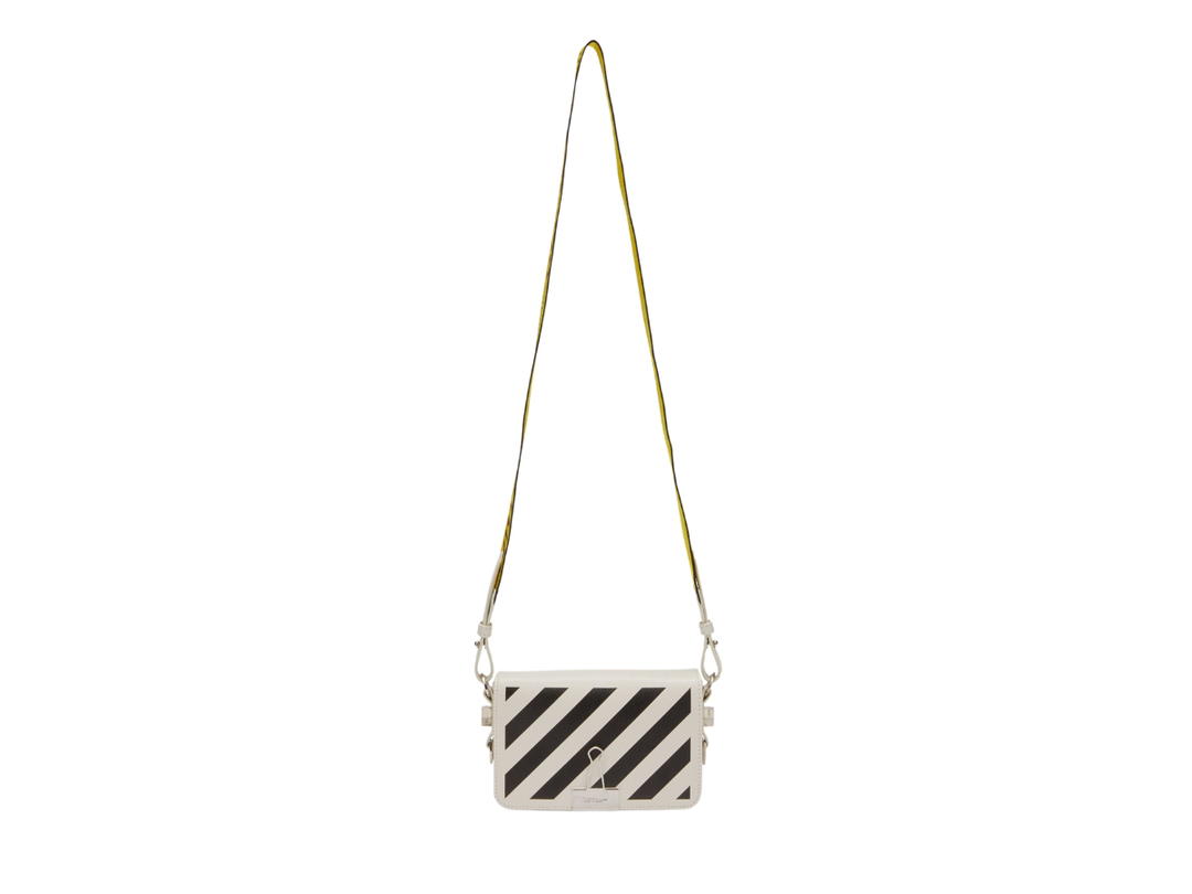 Off-White Off-White Diag Mini Flap Bag White Black