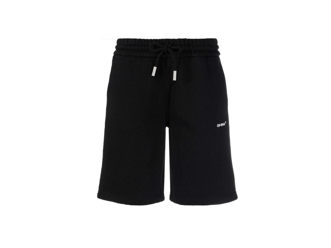 Off-White Off-White Diag-Stripe Print Track Shorts Black