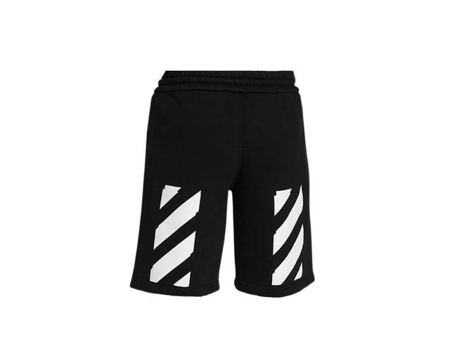 Off-White Off-White Diag-Stripe Print Track Shorts Black - view 2