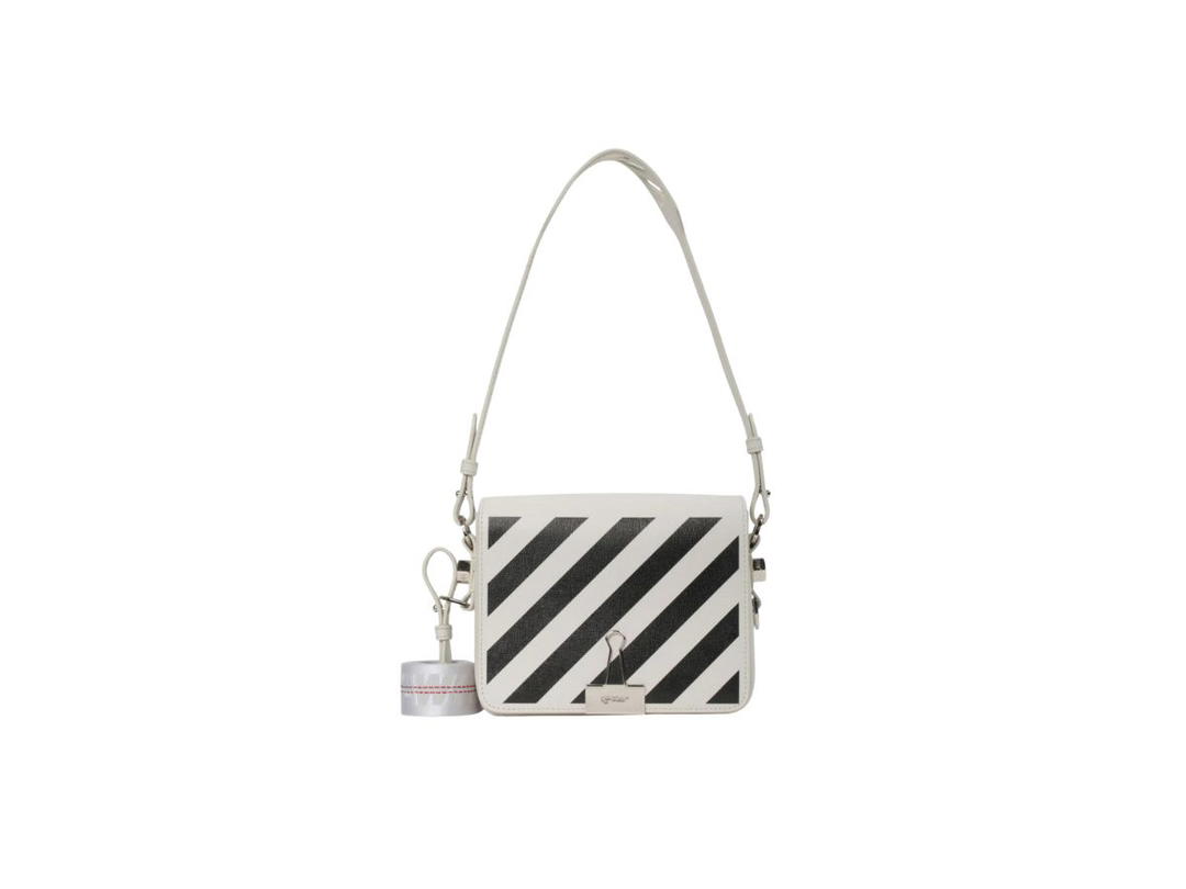 Off-White Off-White Diagonal Binder Clip Bag In Off White Leather