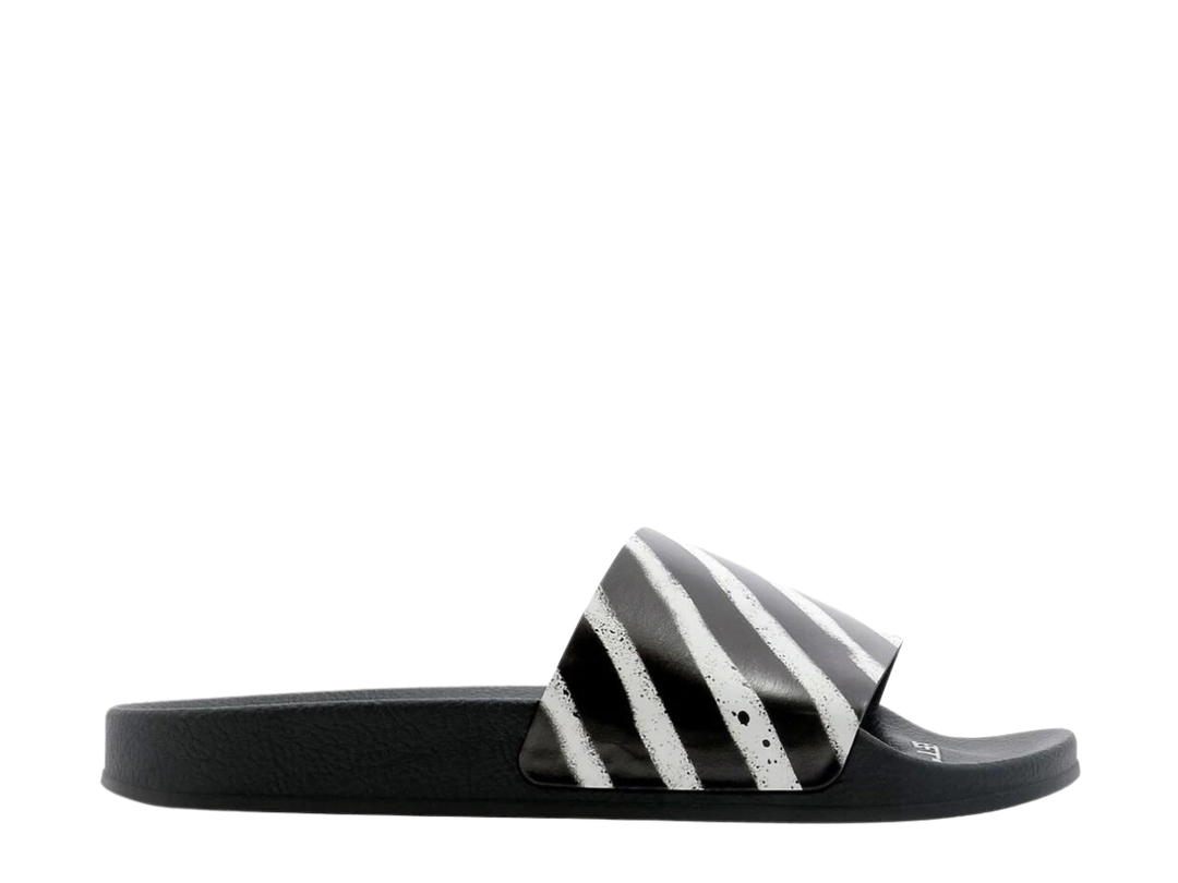 Off-White Off-White Diagonal Stripe Slides Black White