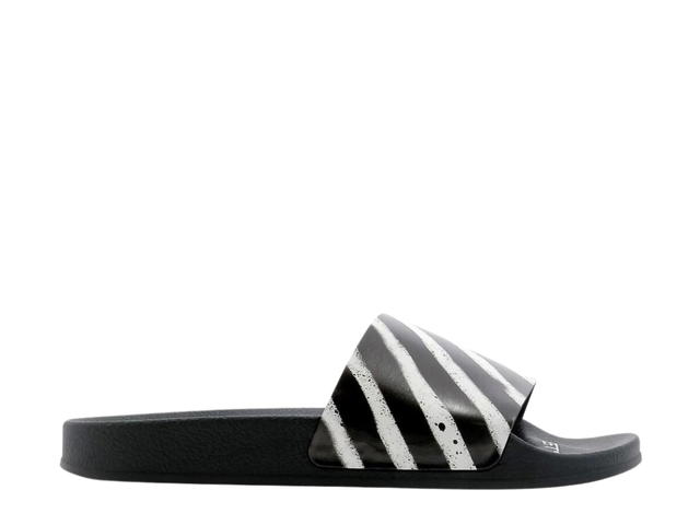 Off-White Off-White Diagonal Stripe Slides Black White - view 1