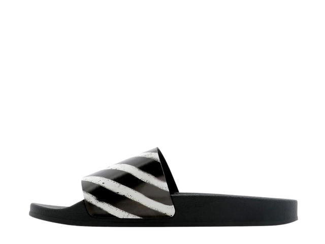 Off-White Off-White Diagonal Stripe Slides Black White - view 2