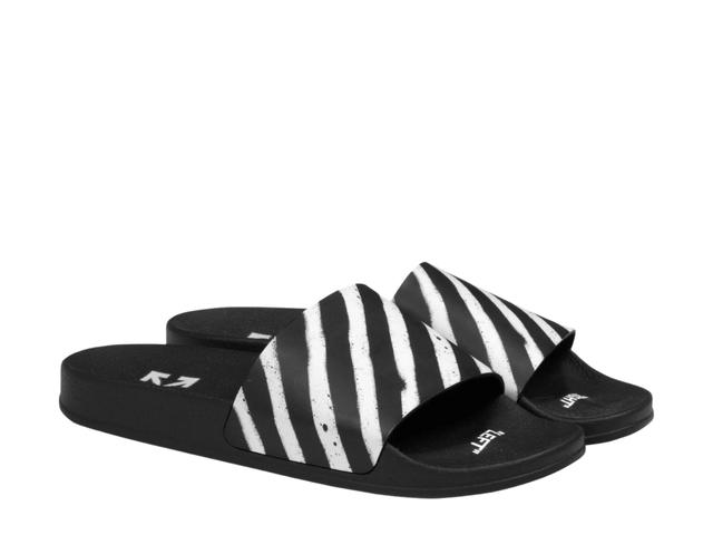 Off-White Off-White Diagonal Stripe Slides Black White - view 3