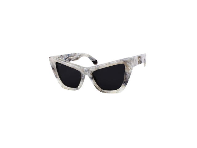 Off-White Off-White Edvard Sunglasses In Marble Acetate Frame With Dark Grey Lenses - view 1