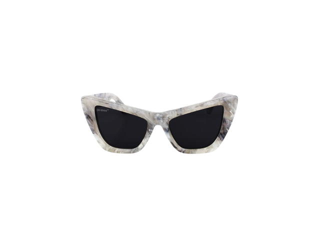 Off-White Off-White Edvard Sunglasses In Marble Acetate Frame With Dark Grey Lenses - view 2