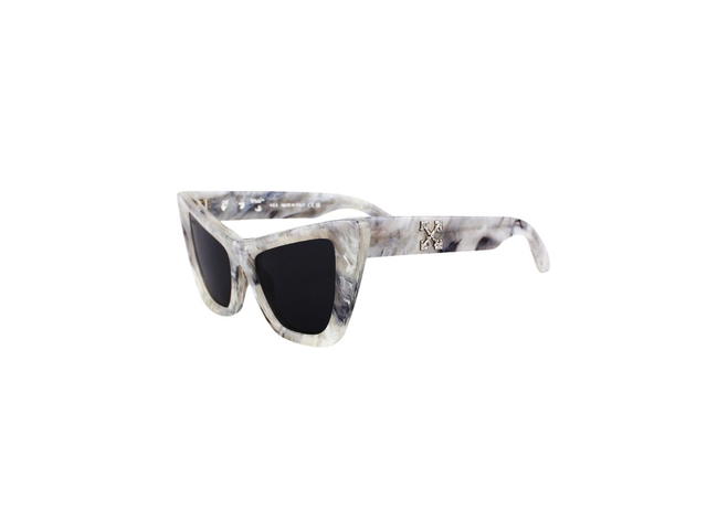 Off-White Off-White Edvard Sunglasses In Marble Acetate Frame With Dark Grey Lenses - view 3