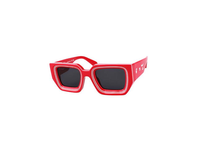 Off-White Off-White Francisco Sunglasses In Red Acetate Frame With Black Lenses - view 1