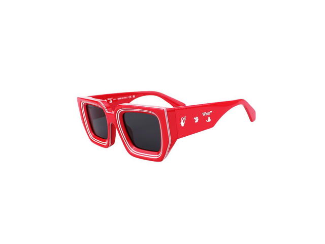 Off-White Off-White Francisco Sunglasses In Red Acetate Frame With Black Lenses - view 3