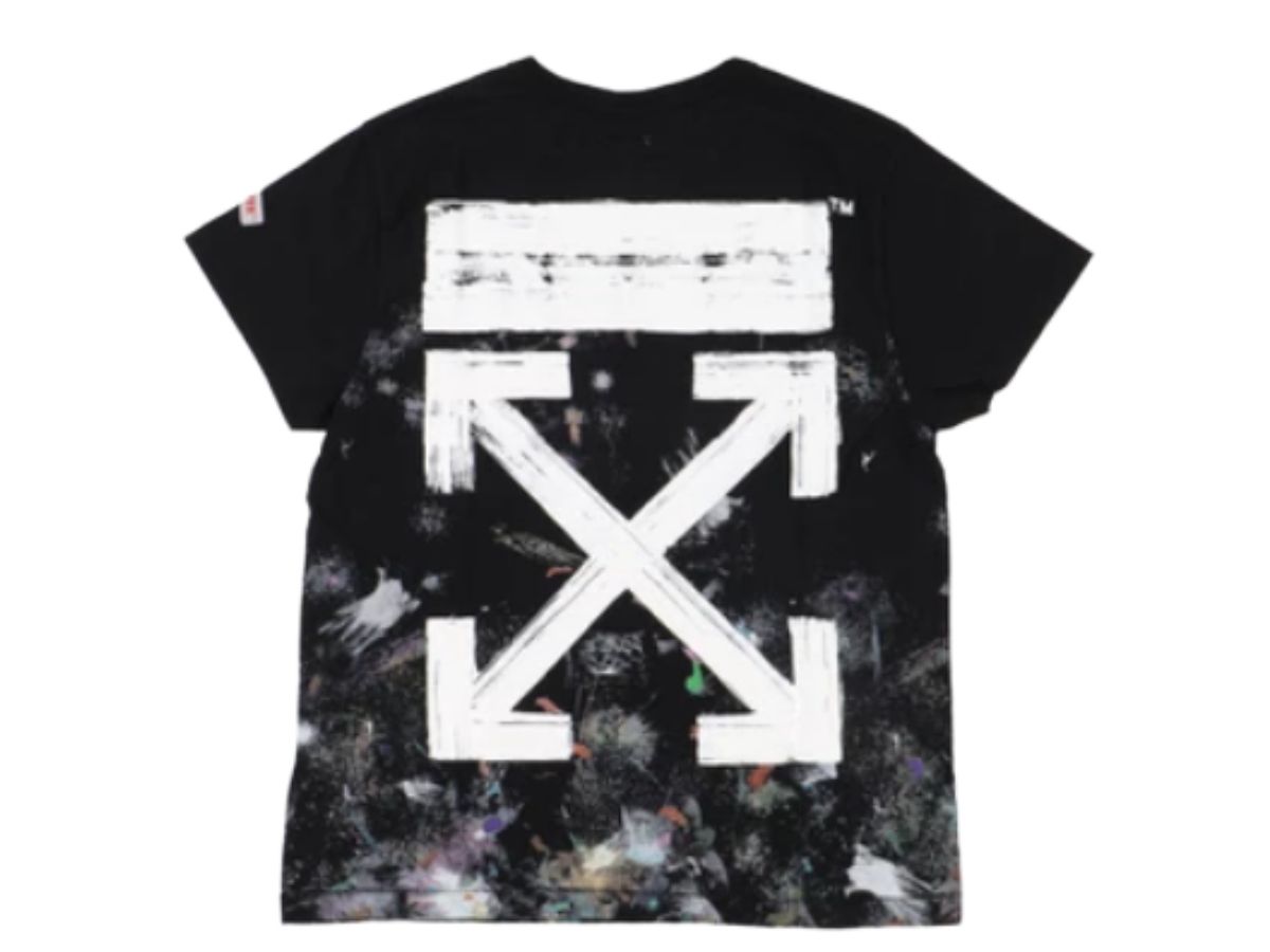 OFF-WHITE ペイント加工 Tシャツ ブラック M　Galaxy Off white galaxy tee new Shop Authentic at SASOM