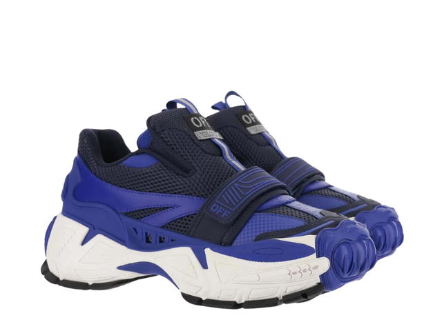 Off-White Off-White Glove Sneakers In Leather and Polyester Blue Fluo - view 2