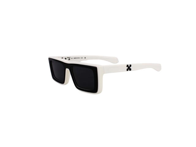 Off-White Off-White Jacob Sunglasses In White Acetate Frame With Dark Grey Lenses - view 3