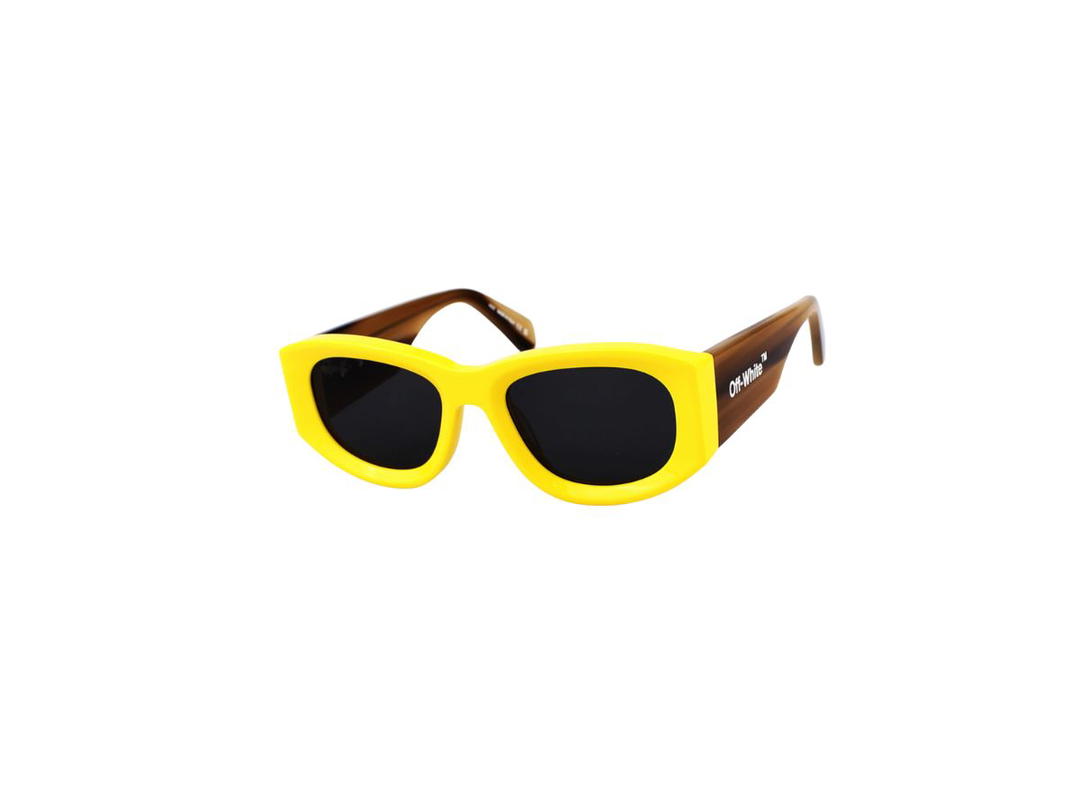Off-White Off-White Joan Sunglasses In Yellow-Havana Acetate Frame With Grey Lenses