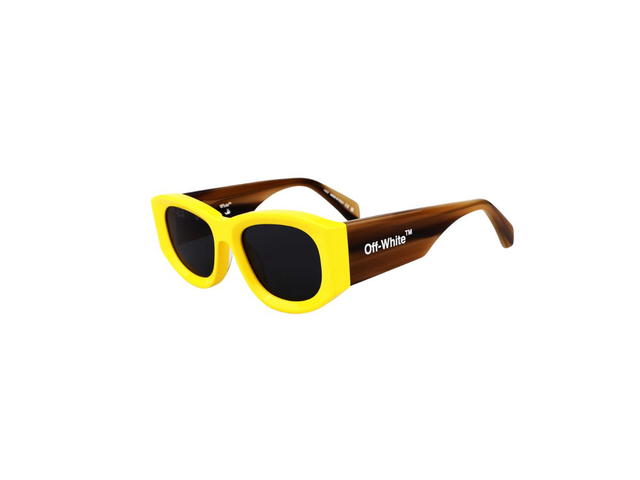 Off-White Off-White Joan Sunglasses In Yellow-Havana Acetate Frame With Grey Lenses - view 3
