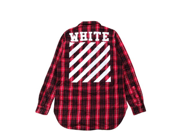 Off-White Off-White Kemeja Flanel Check Shirt Red Black - view 2