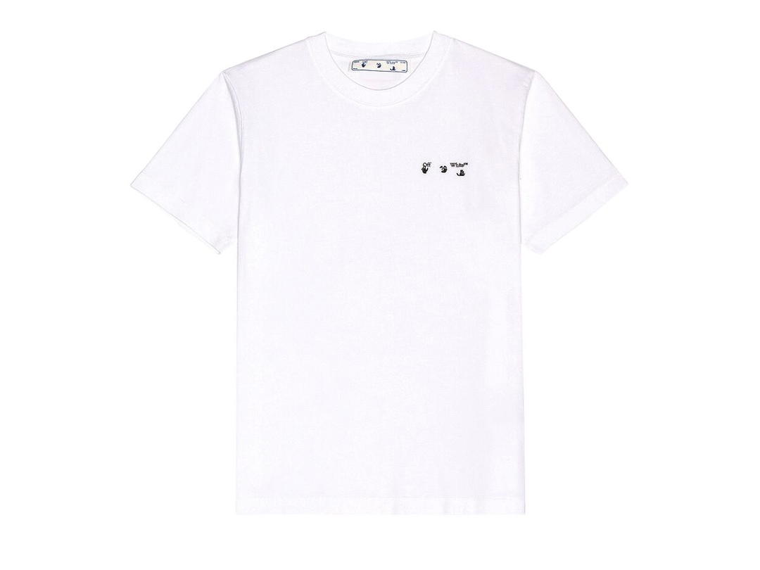 Off-White Off-White Logo Print Slim Fit Tee White Black