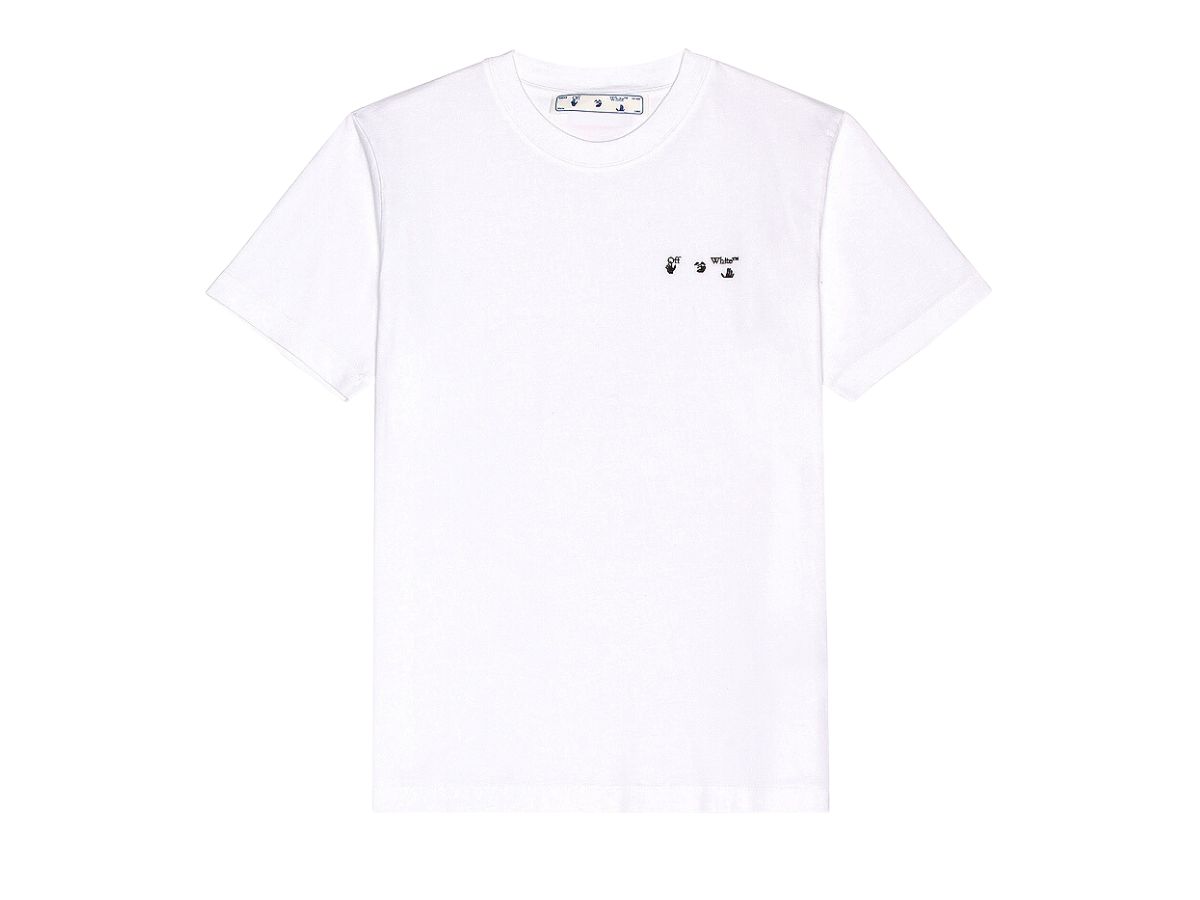 Off-White Off-White Logo Print Slim Fit Tee White Black