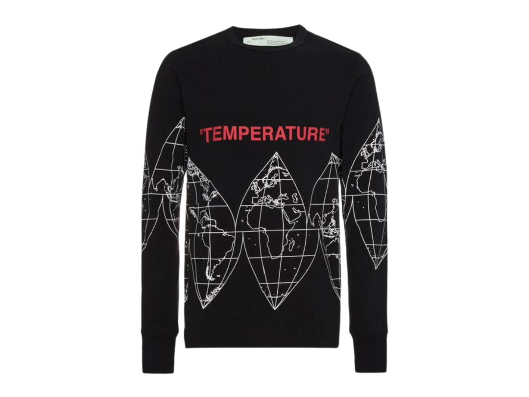 Off-White Off-White Map Around Temperature Long Sleeve Tee Black