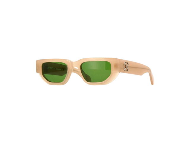 Off-White Off-White OERI115 GREELEY Sunglasses In Shiny Beige Crystal Frame With Green Lenses - view 1