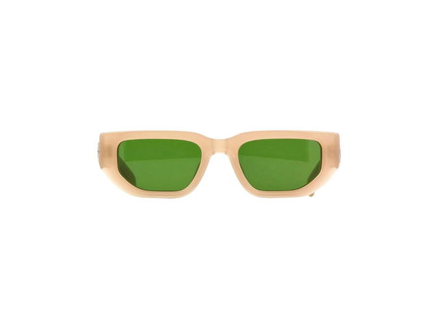 Off-White Off-White OERI115 GREELEY Sunglasses In Shiny Beige Crystal Frame With Green Lenses - view 2