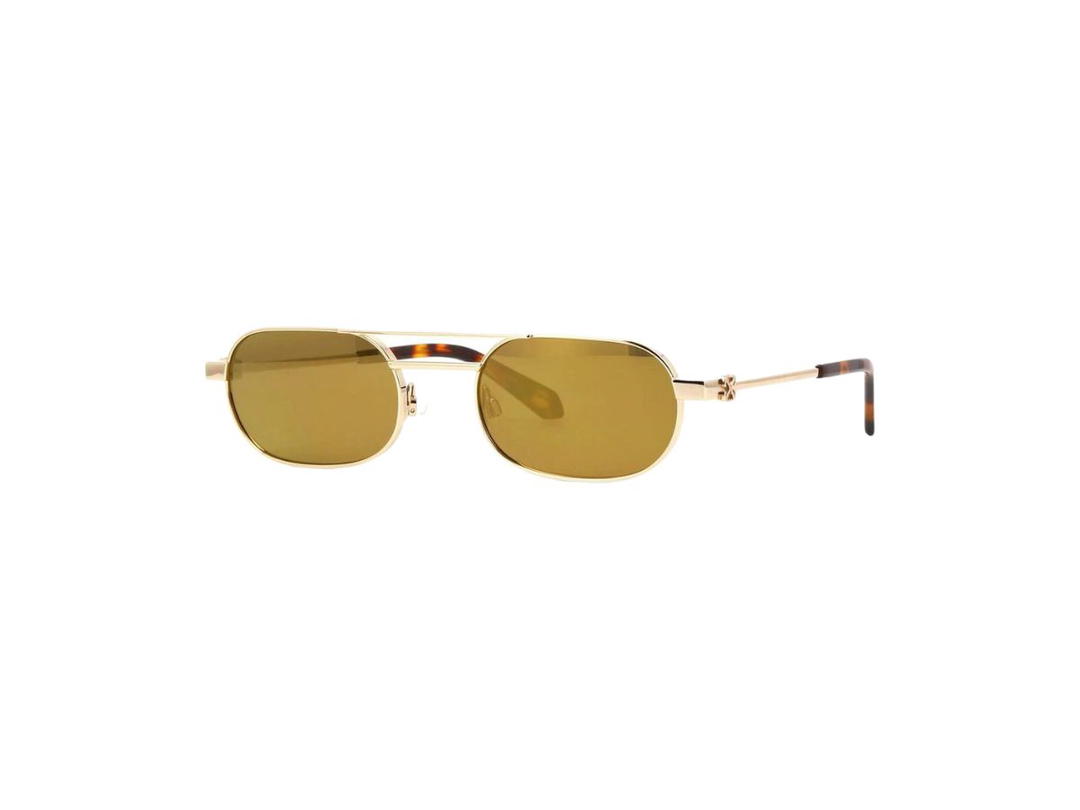 Off-White Off-White OERI123 VAIDEN Sunglasses In Shiny Gold Acetate Frame With Brown And Gold Mirror Lens