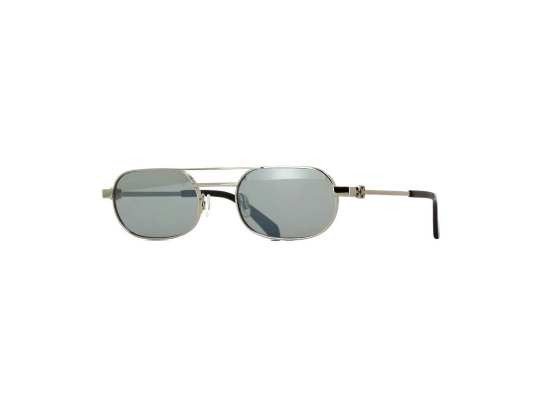 Off-White Off-White OERI123 VAIDEN Sunglasses In Shiny Silver Frame With Grey And Silver Flash Mirror Lenses