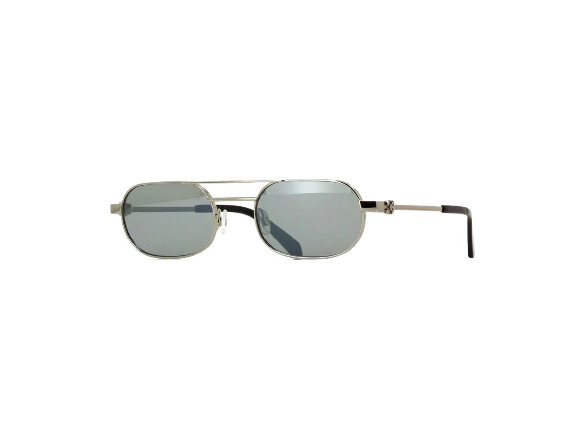 Off-White Off-White OERI123 VAIDEN Sunglasses In Shiny Silver Frame With Grey And Silver Flash Mirror Lenses
