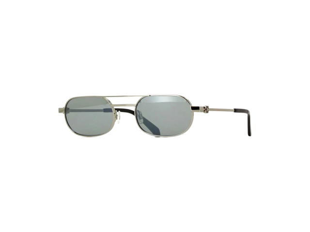 Off-White Off-White OERI123 VAIDEN Sunglasses In Shiny Silver Frame With Grey And Silver Flash Mirror Lenses - view 1
